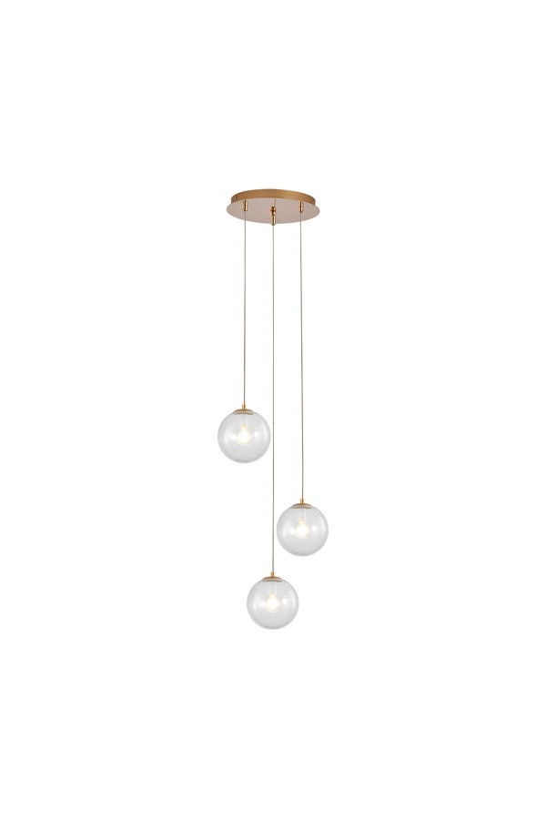 Braytron S002R 3H 3xG9 GLD PENDANT LIGHT