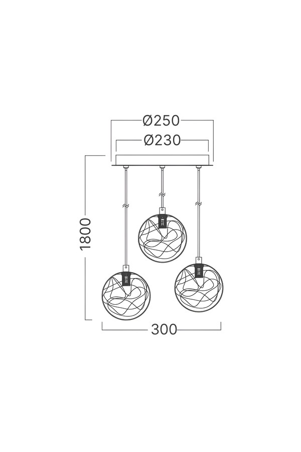 Braytron S002R 3H 3xG9 GLD PENDANT LIGHT