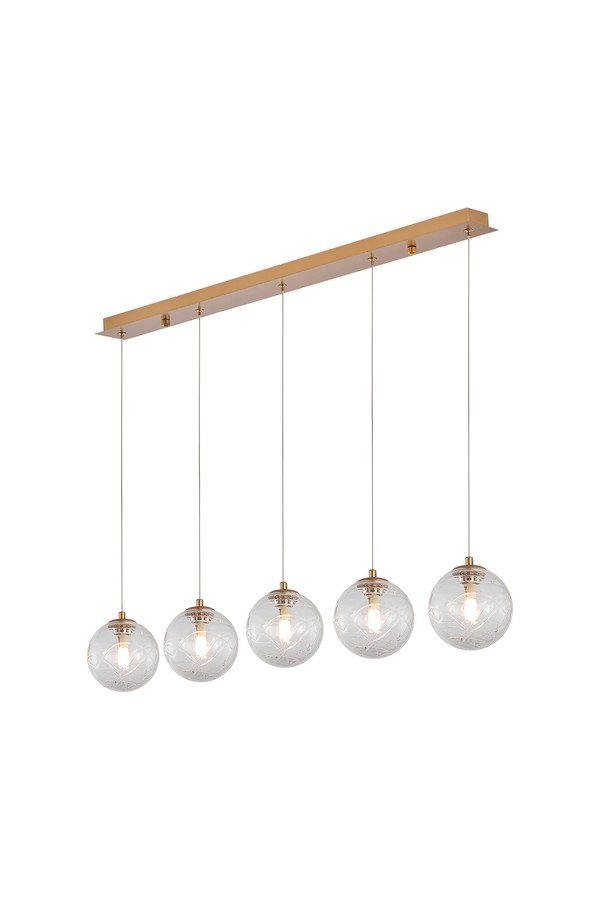 Braytron S002S 5H 5xG9 GLD PENDANT LIGHT