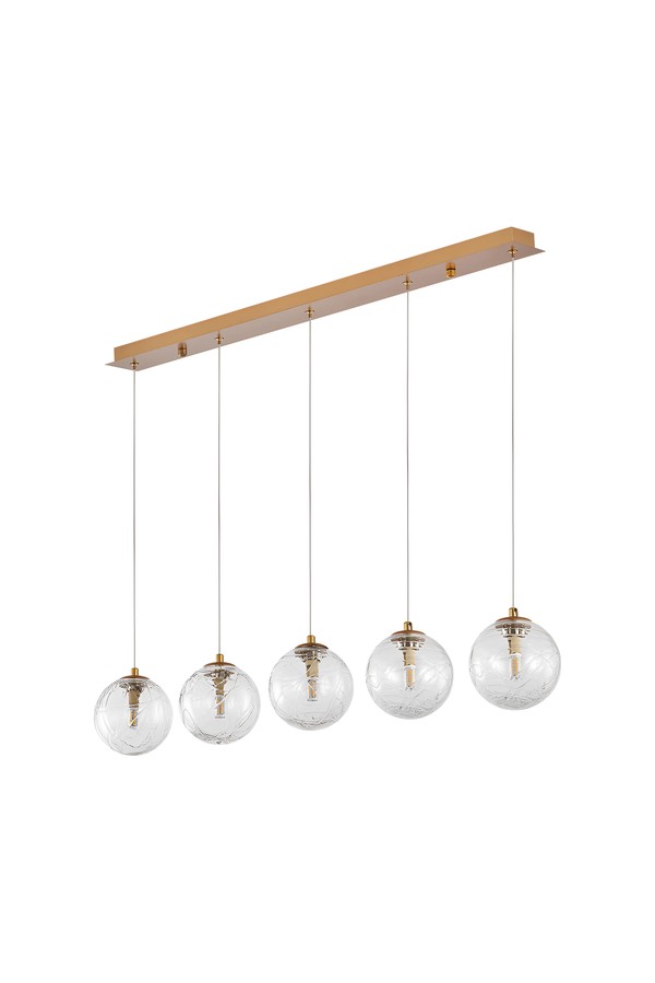 Braytron S002S 5H 5xG9 GLD PENDANT LIGHT