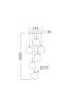 Braytron S003R 6H 6xG9 AMB PENDANT LIGHT