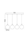 Braytron S003S 4H 4xG9 AMB PENDANT LIGHT