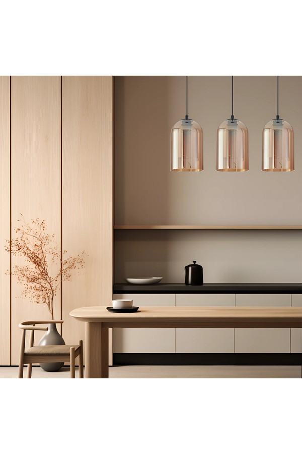 Braytron S004S 3H 3xE27 GLD PENDANT LIGHT