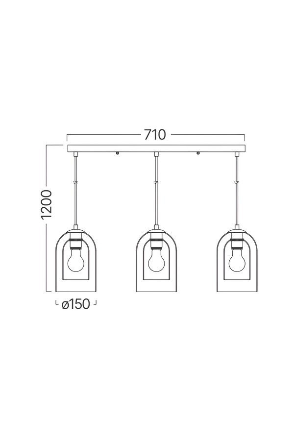 Braytron S004S 3H 3xE27 GLD PENDANT LIGHT