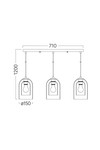Braytron S004S 3H 3xE27 GLD PENDANT LIGHT