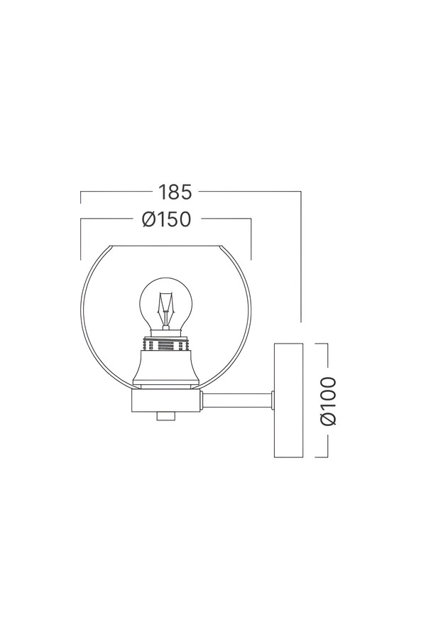 Braytron S005W 1H 1xE27 SMK WALL LIGHT