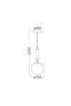 Braytron S006R 1H 1xG9 OPL GLD PENDANT LIGHT