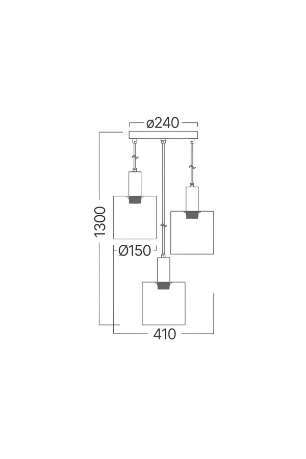Braytron S007R 3H 3xE27 SMK PENDANT LIGHT
