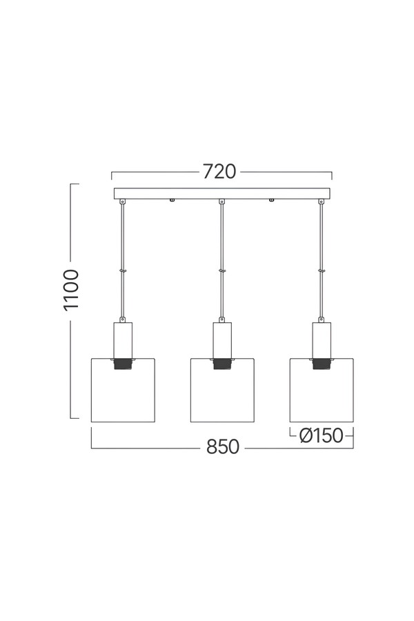 Braytron S007S 3H 3xE27 SMK PENDANT LIGHT