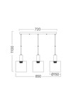 Braytron S007S 3H 3xE27 SMK PENDANT LIGHT