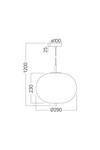 Braytron S011R 1H 1xE27 OPL BLC PENDANT LIGHT