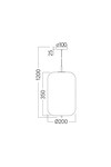 Braytron S011R 1H 1xE27 OPL BLC PENDANT LIGHT