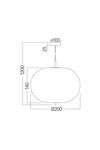 Braytron S011R 1H 1xE14 OPL BLC PENDANT LIGHT