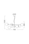 Braytron S012C 6H 6xG9 OPL BLC PENDANT LIGHT