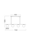 Braytron S013S 4H 4xG9 OPL BLC PENDANT LIGHT