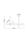Braytron S011S 6H 6xG9 OPL PENDANT LIGHT
