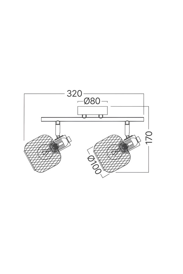 Braytron W001C 2H 2xE14 WDN CEILING LIGHT
