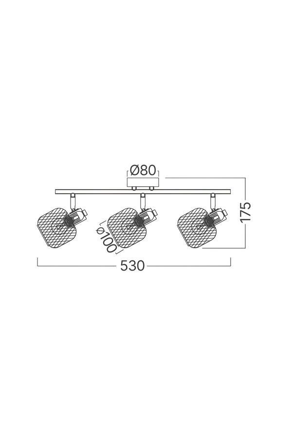 Braytron W001C 3H 3xE14 WDN CEILING LIGHT