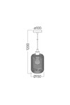 Braytron W001R 1H 1xE27 WDN PENDANT LIGHT