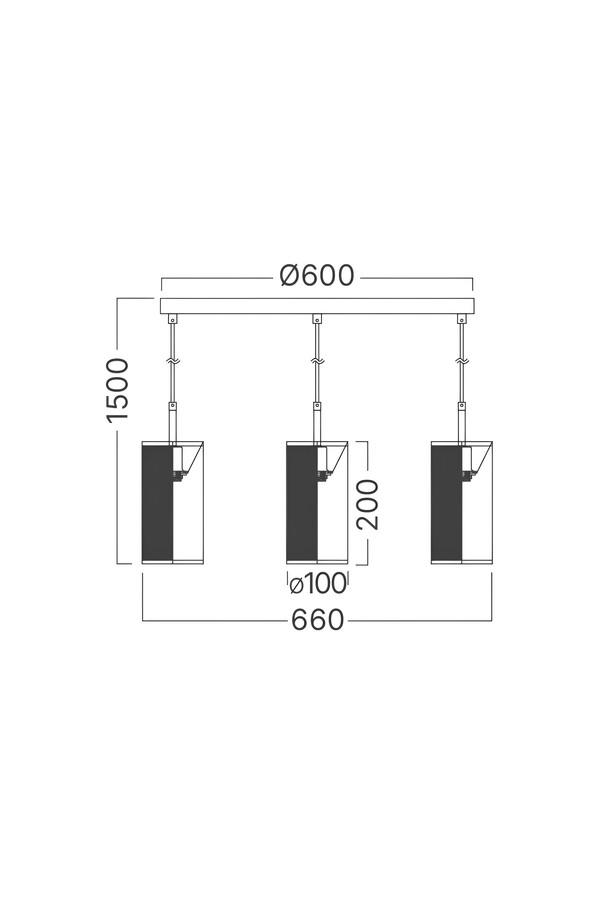Braytron W002S 3H 3xE14 BLC PENDANT LIGHT