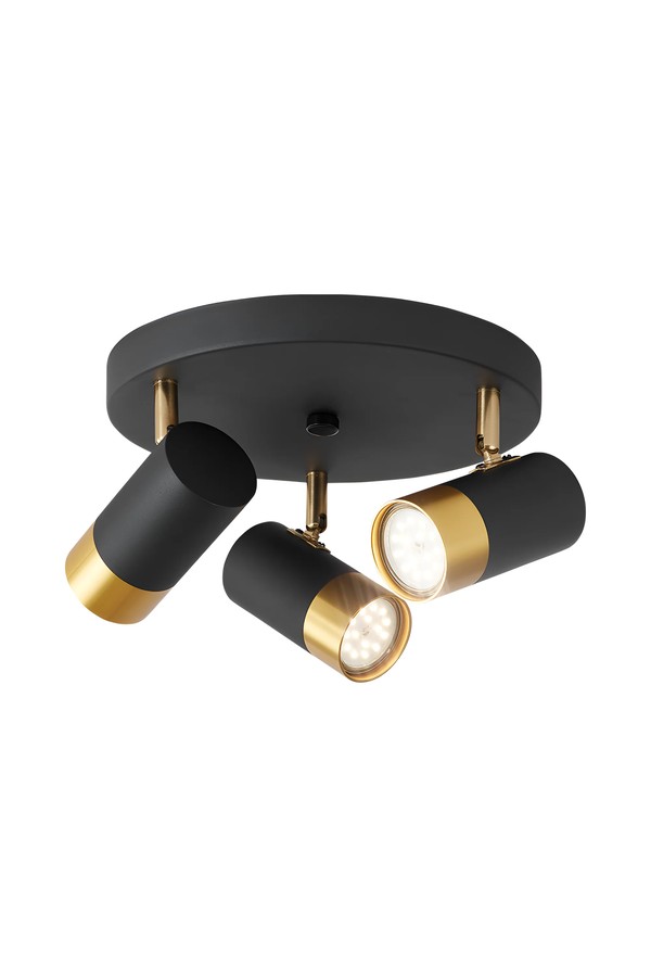 Braytron G002C 3H 3xGU10 GLD BLC CEILING LIGHT