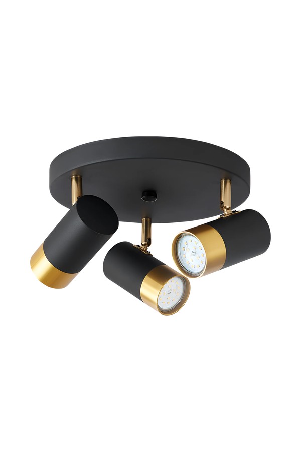 Braytron G002C 3H 3xGU10 GLD BLC CEILING LIGHT