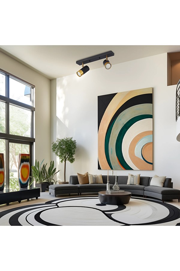 Braytron G002C 2H 2xGU10 GLD BLC CEILING LIGHT