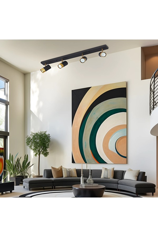 Braytron G002C 4H 4xGU10 GLD BLC CEILING LIGHT