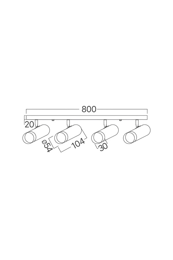 Braytron G002C 4H 4xGU10 GLD BLC CEILING LIGHT