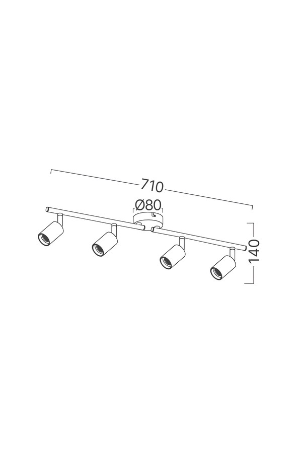 Braytron G003C 4H 4xE27 BLC CEILING LIGHT