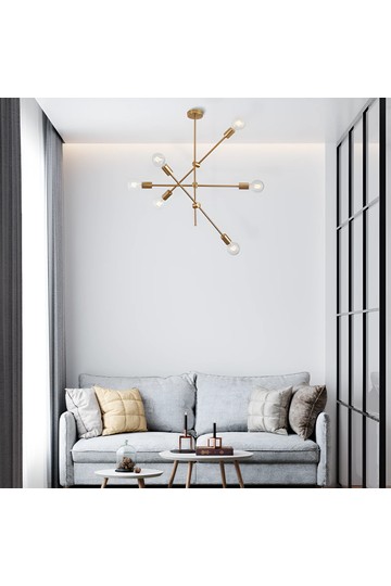 Braytron G004C 6H 6xE27 GLD PENDANT LIGHT