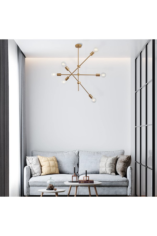 Braytron G004C 6H 6xE27 GLD PENDANT LIGHT