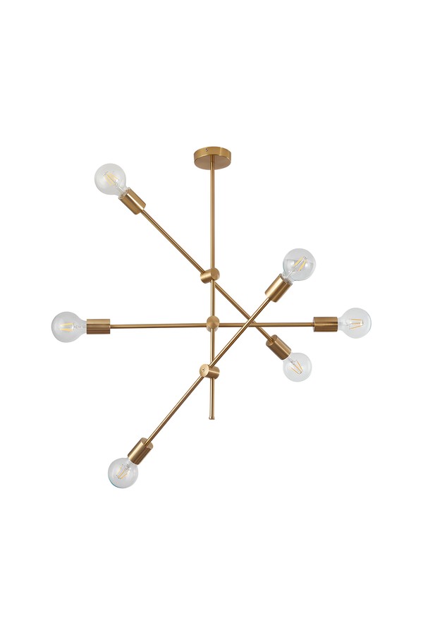 Braytron G004C 6H 6xE27 GLD PENDANT LIGHT