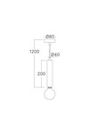 Braytron G005R 1H 1xE27 BLC PENDANT LIGHT