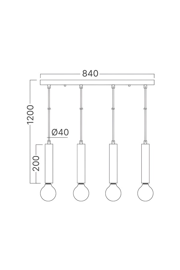 Braytron G005S 4H 4xE27 BLC PENDANT LIGHT