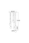 Braytron G005R 5H 5xE27 BLC PENDANT LIGHT