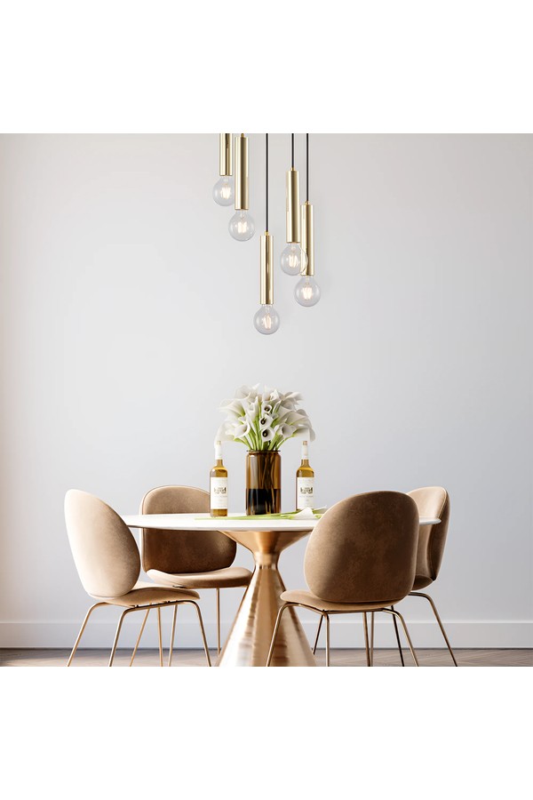 Braytron G005R 5H 5xE27 GLD PENDANT LIGHT
