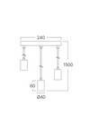Braytron G006R 3H 3xE27 BLC PENDANT LIGHT
