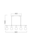 Braytron G006S 5H 5xE27 BLC PENDANT LIGHT