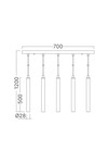 Braytron G007S 1H 5xG9 GLD PENDANT LIGHT