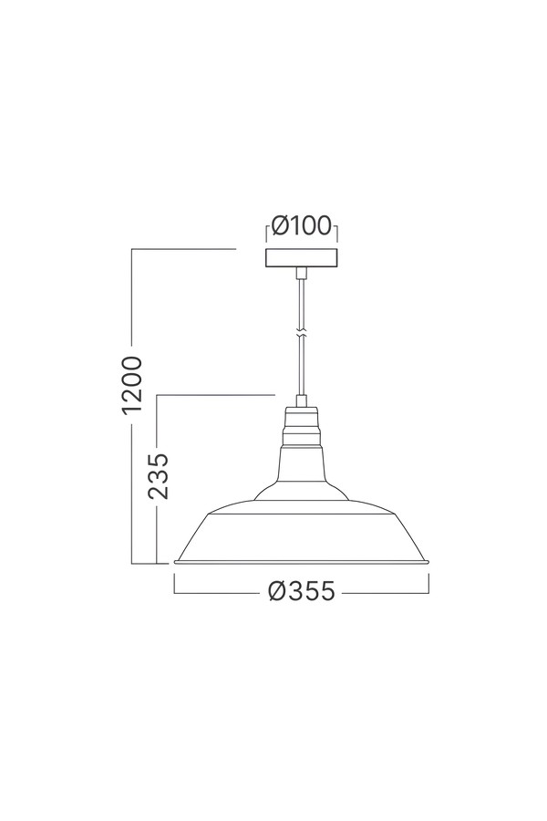 Braytron P003R 1H 1xE27 BRZ PENDANT LIGHT