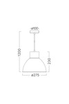 Braytron P008R 1H 1xE27 BEJ PENDANT LIGHT