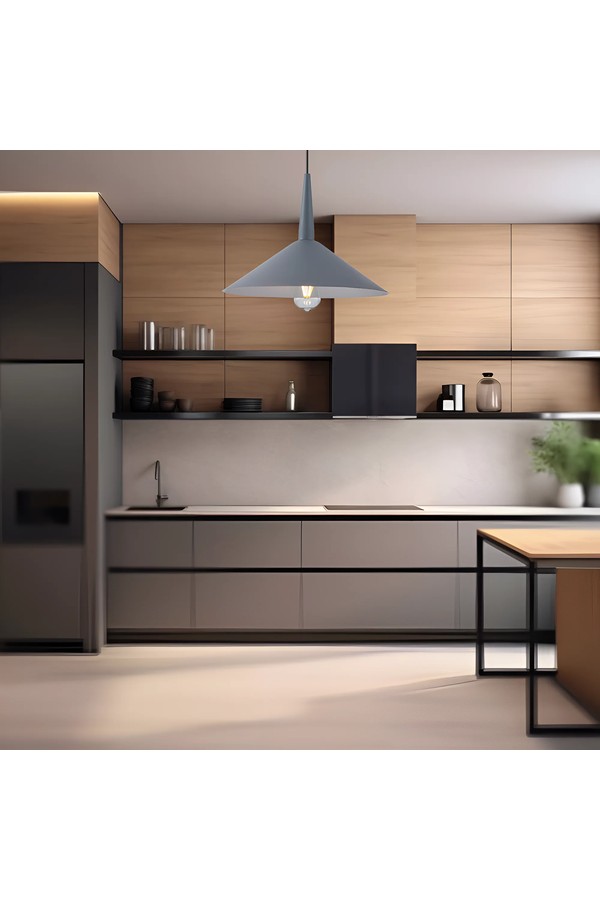 Braytron P009R 1H 1xE27 GRY PENDANT LIGHT