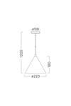 Braytron P010R 1H 1xE27 WHT PENDANT LIGHT