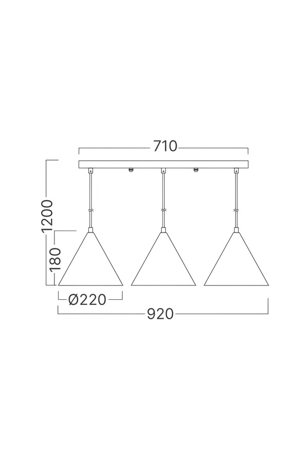 Braytron P010S 3H 3xE27 GLD PENDANT LIGHT