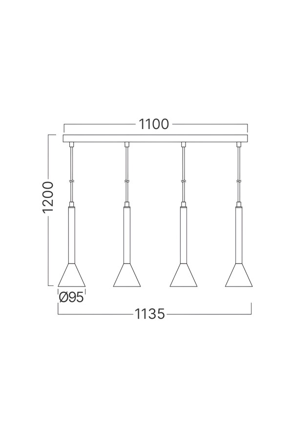 Braytron P011S 4H 4xGU10 BLC PENDANT LIGHT