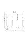 Braytron P011S 4H 4xGU10 BLC PENDANT LIGHT