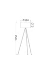 Braytron F003T 1H 1xE27 WHT FLOOR LAMP