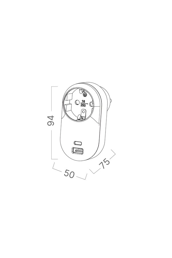 Braytron XLINE TR1 1WAY USBA/C 3.1A W/CP EU SOCKET
