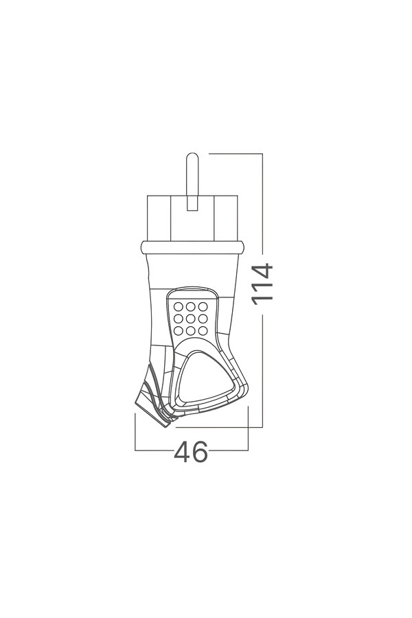 Braytron IPLINE TPM02 TPE HANDLE IP44 MALE PLUG